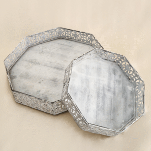 Bandeja Octogonal de Metal Vintage JUEGO X 2