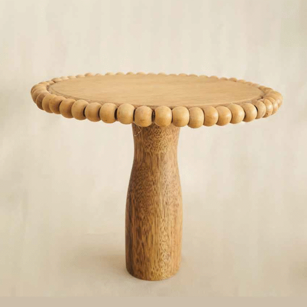 Base de madera con cuentas alta