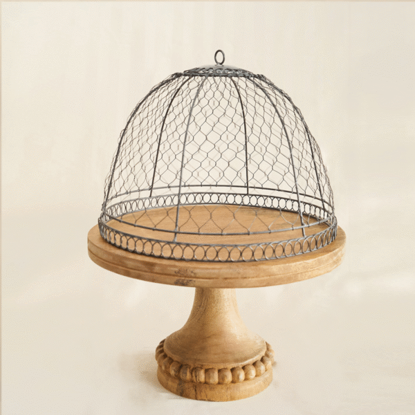 Base de madera con malla metálica