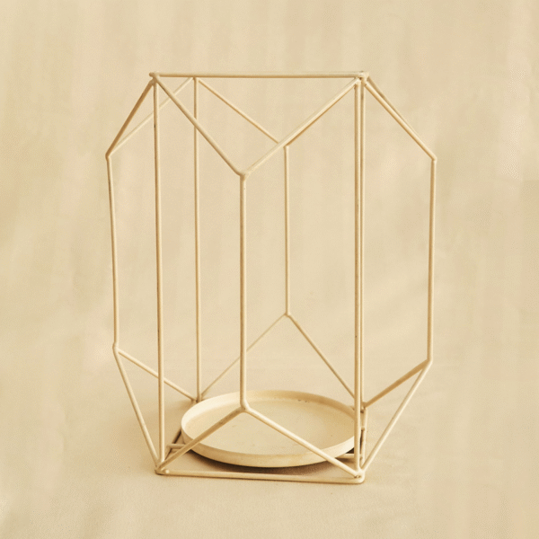 Candelabro Figura Geométrica Beige