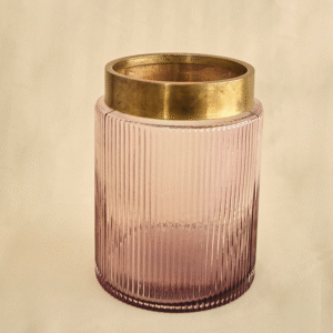 Candelabro Morado con Borde Dorado