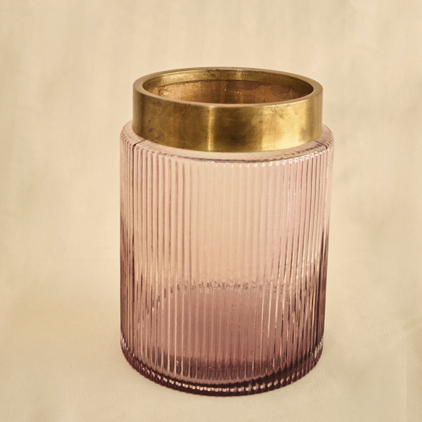 Candelabro Morado con Borde Dorado