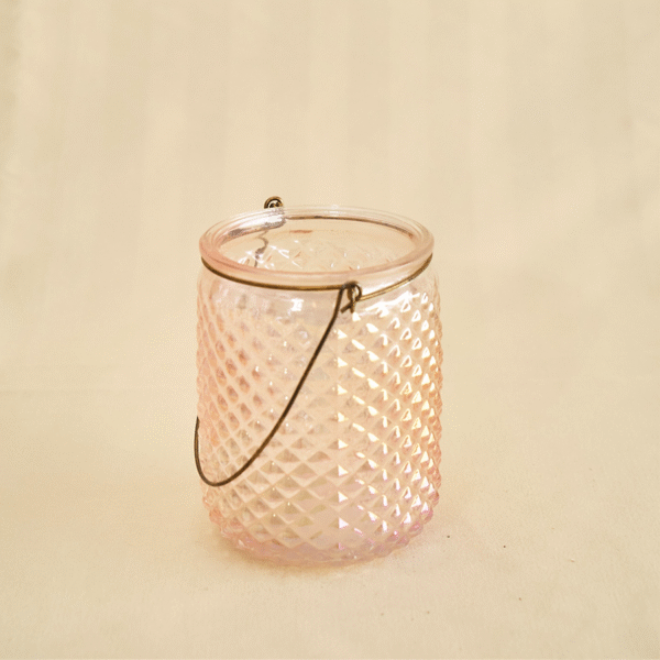 Candelabro Tipo Farol Rosa Mini