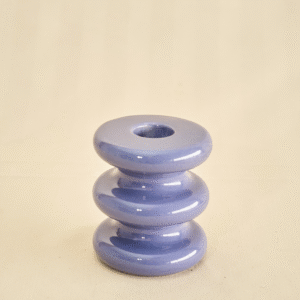 Candelabro de Cerámica Circular Triple Morada