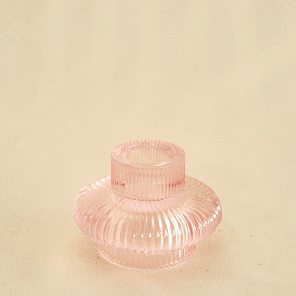Candelabro de Cristal Rosa
