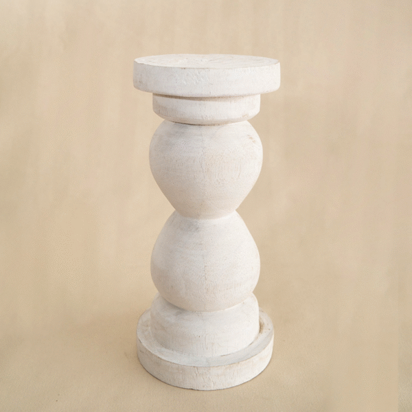 Candelabro de Madera Blanco