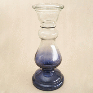 Candelabro de Vidrio Azul en Degradé Alto