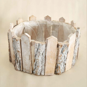 Contenedor de madera rústica
