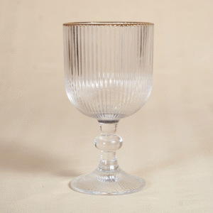 Copas Transparentes Blanco con Borde Dorado