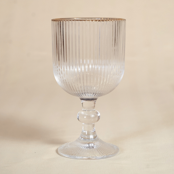Copas Transparentes Blanco con Borde Dorado