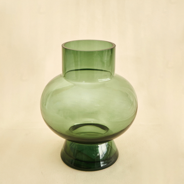 Florero Verde de Vidrio