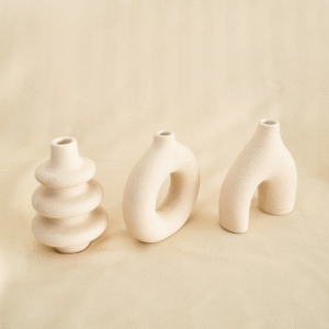 Floreros Mini Beige – Juego x3