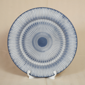 Platos Base Azul Vintage de Rayas