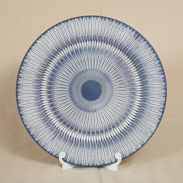 Platos Base Azul Vintage de Rayas