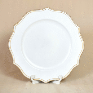 Platos Base Blanco con Borde Dorado