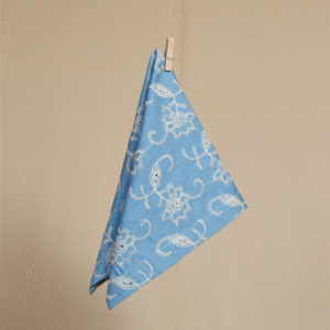 Servilletas Azules con Bordado Beige