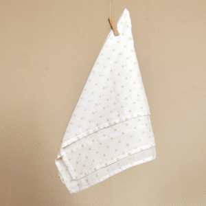 Servilletas Blancas con Lunares Beige