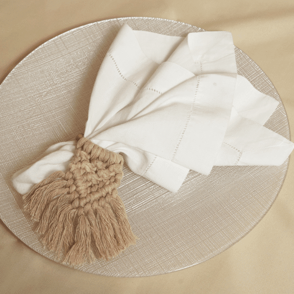 Servilletero Aro de Madera tipo Macramé Mousse