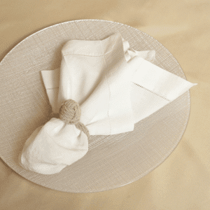 Servilletero Bolas de Macramé Gris