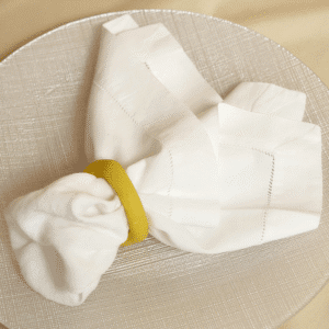 Servilletero de Aros Amarillos de Cerámica