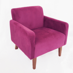Butaca morada con Posabrazos